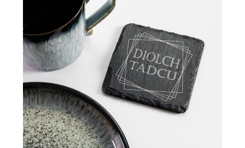 Diolch Tadcu Welsh Slate Coaster